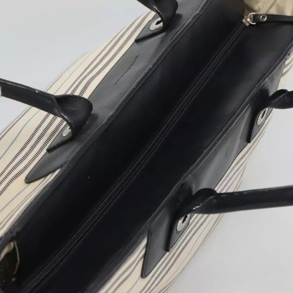 BURBERRY Tote Bag Canvas White Auth - Picture 7 of 16